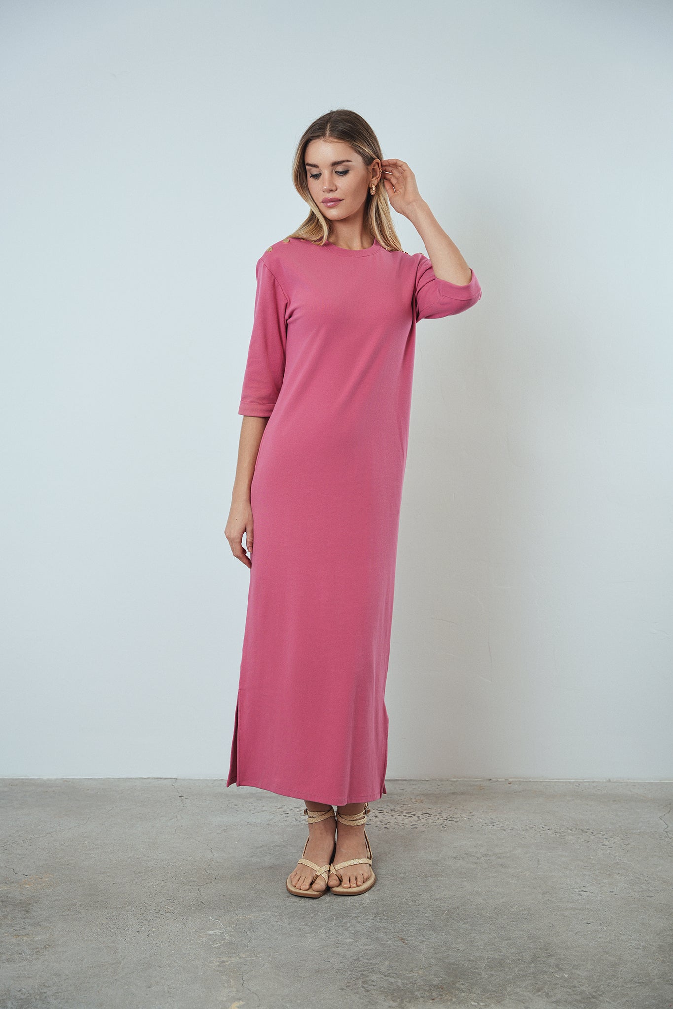 【P】MEDI SATIN DOCKING TUNIC TEE MEDI SATIN DOCKING TUNIC TEE（Halter High Neck Going Out Top
