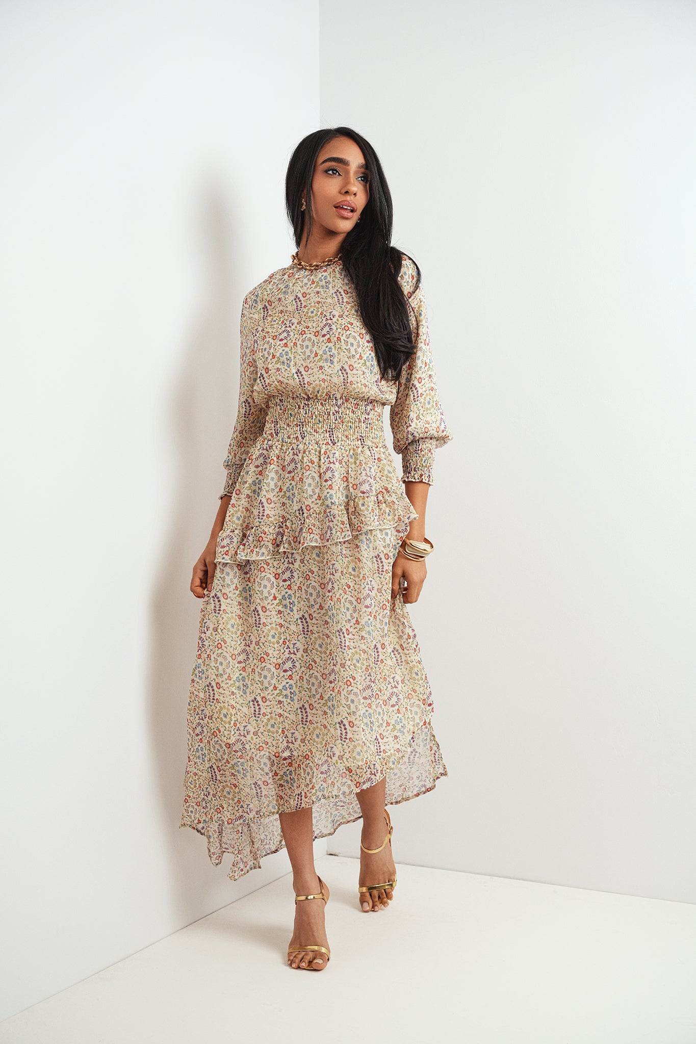 High-Low Smocked Waist Dress