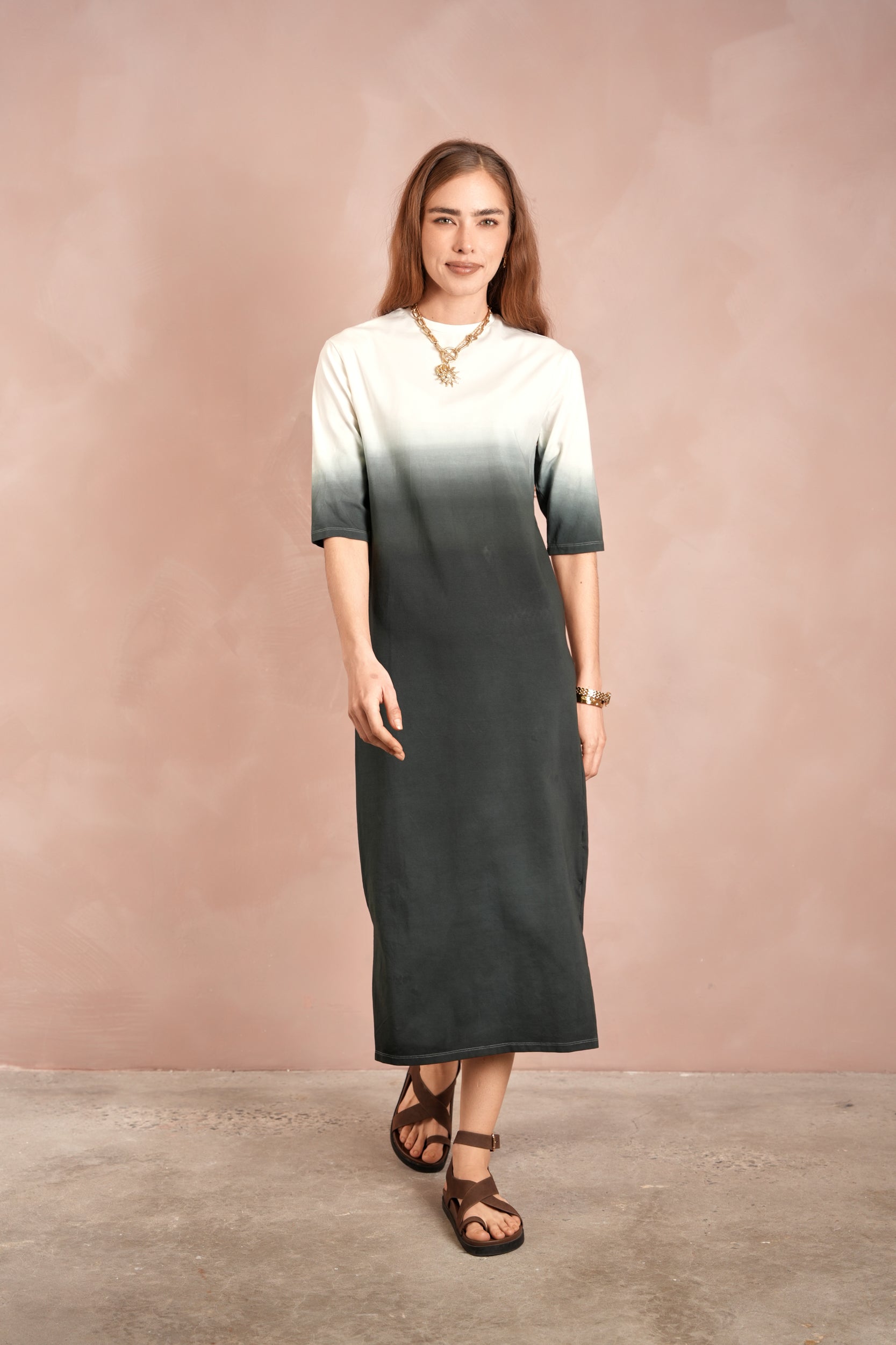 Dip Dye Drop Shoulder Dress