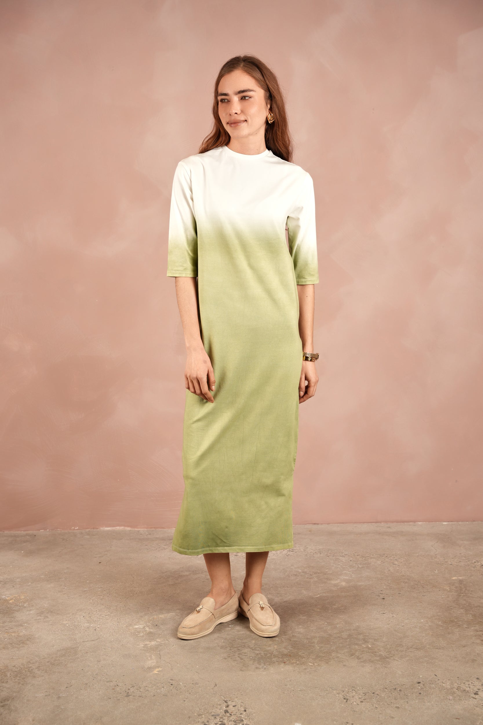 Dip Dye Drop Shoulder Dress