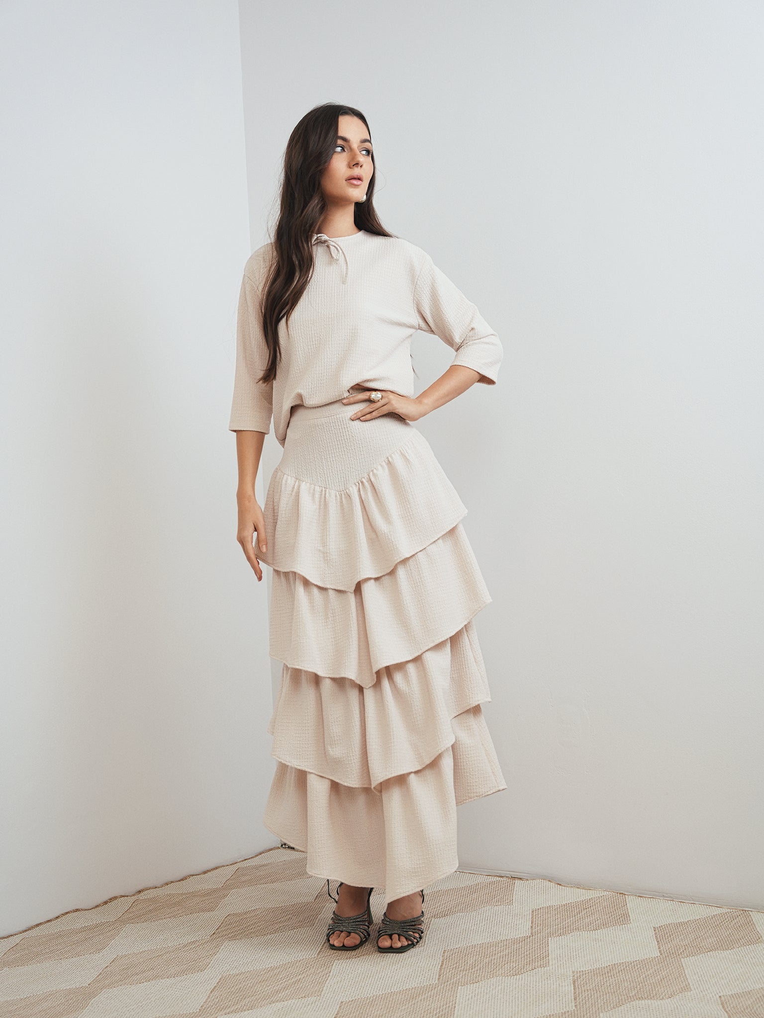 Textured Layered Skirt