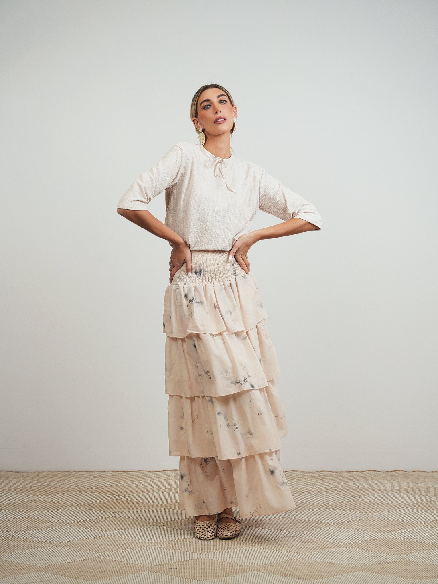 Smocked Layered Skirt