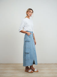 Denim Cargo Skirt