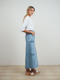 Denim Cargo Skirt