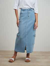 Denim Cargo Skirt