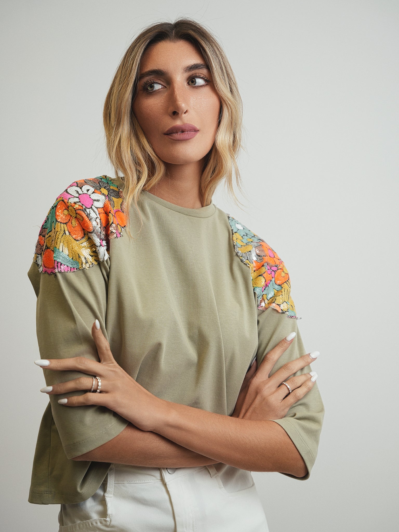 【TLLDAWN】 ART 1/2 SLEEVE TEE OLIVE Louisa Slub T-Shirt-Deep Olive | Boden USA