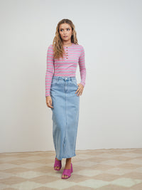 Denim Skirt With Slit