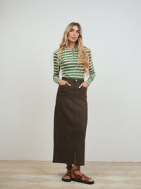Denim Skirt With Slit