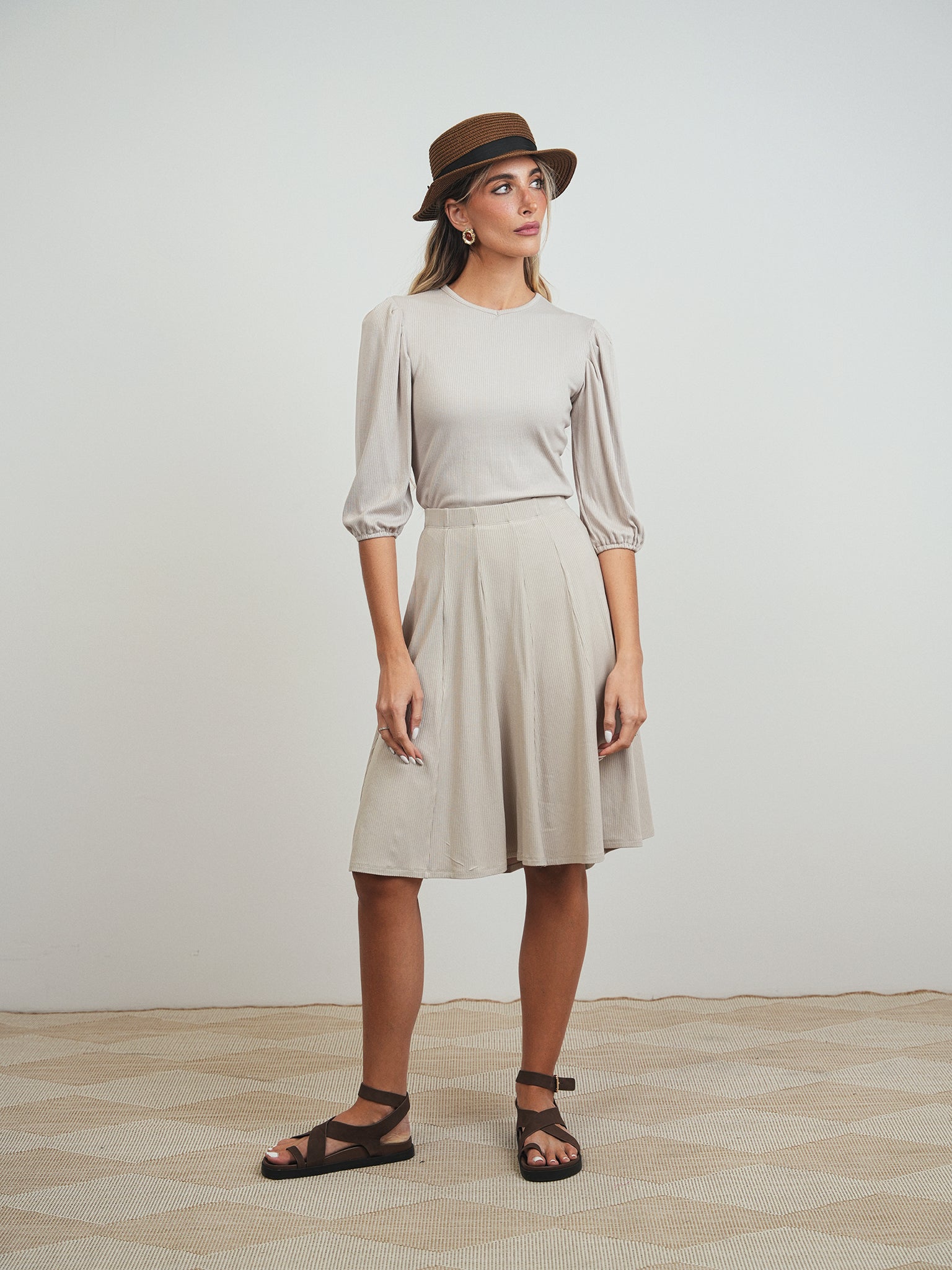 Soft Rib Panel Skirt