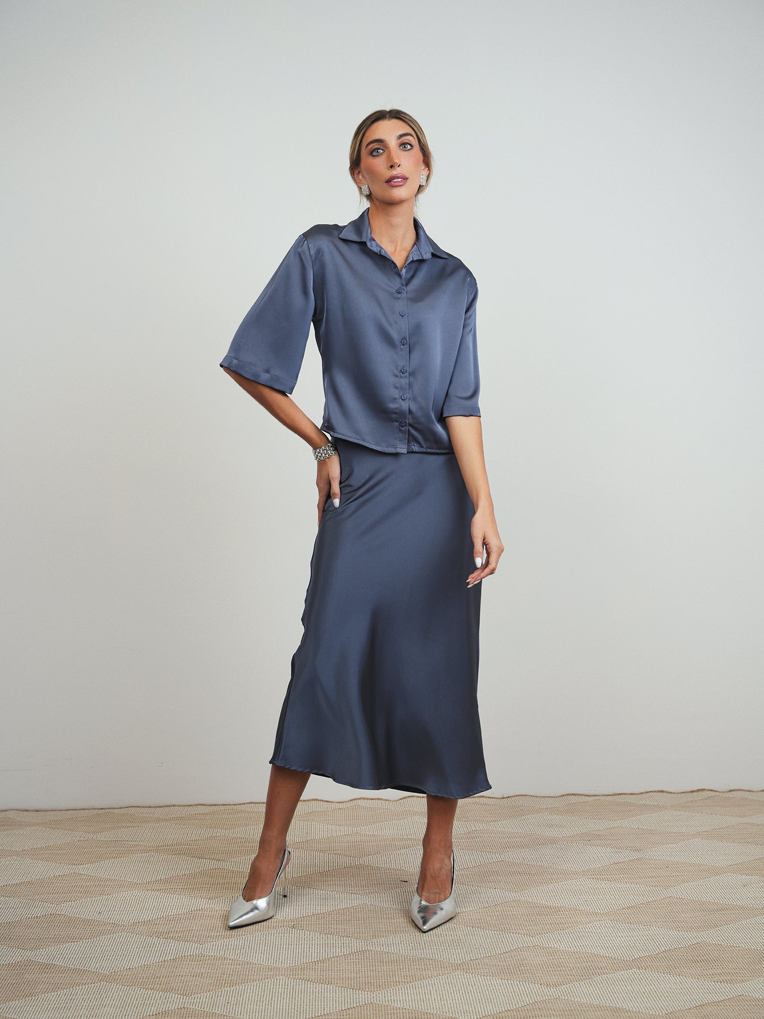 Elastic Waist Slip Skirt