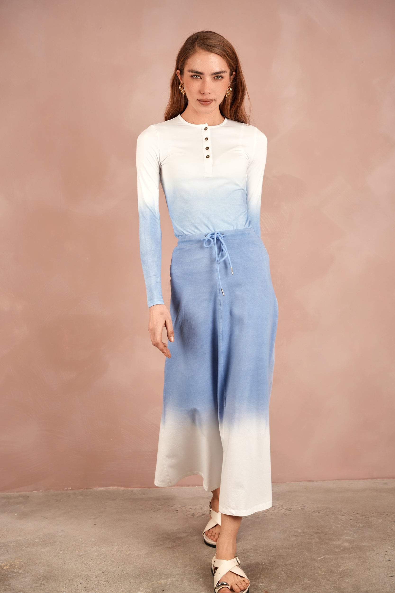 Dip Dye Bell Skirt - Long