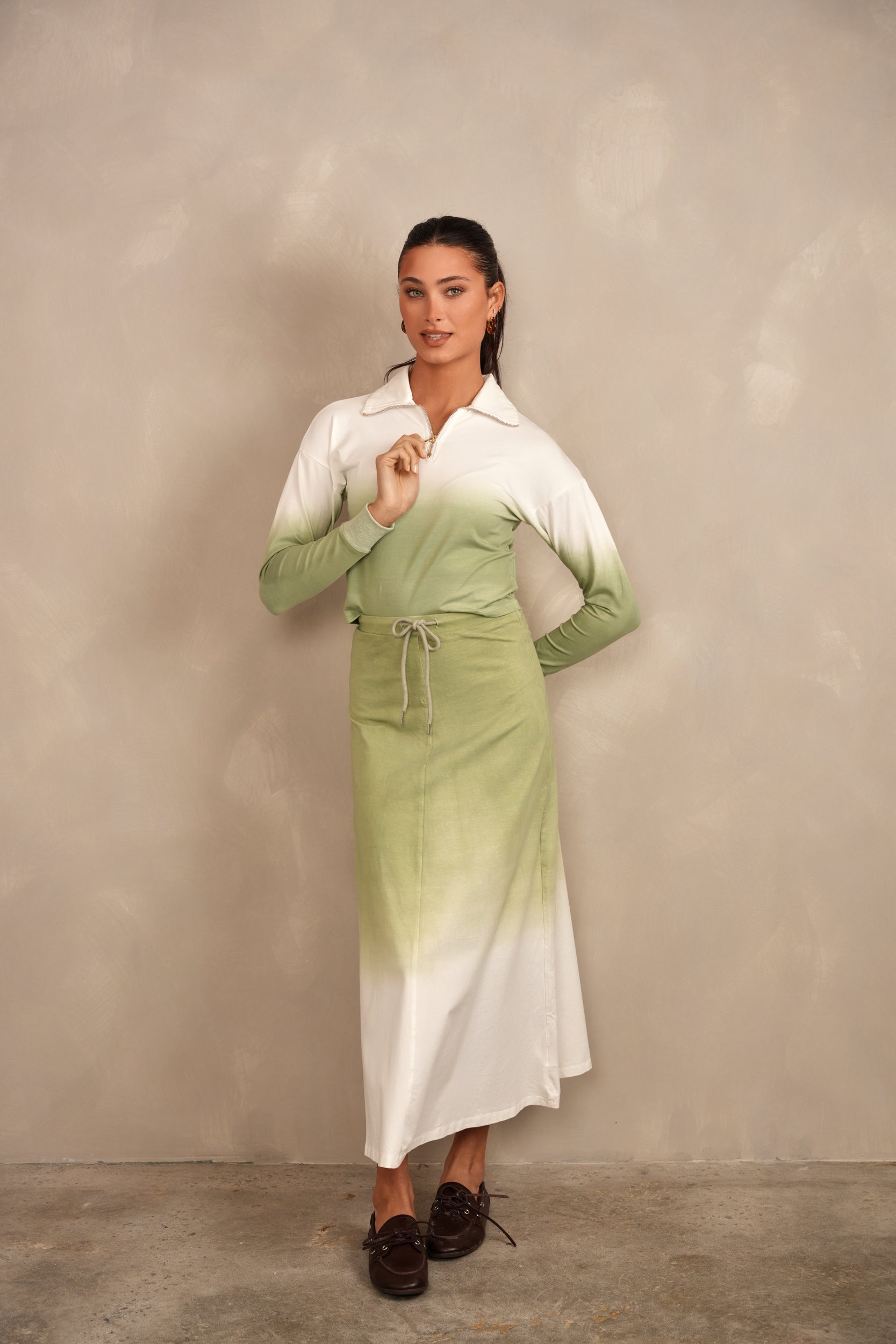 Dip Dye Bell Skirt - Long