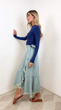 Mock Wrap Skirt
