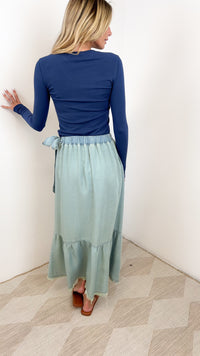 Mock Wrap Skirt