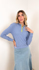 Rib Half Zip Tee