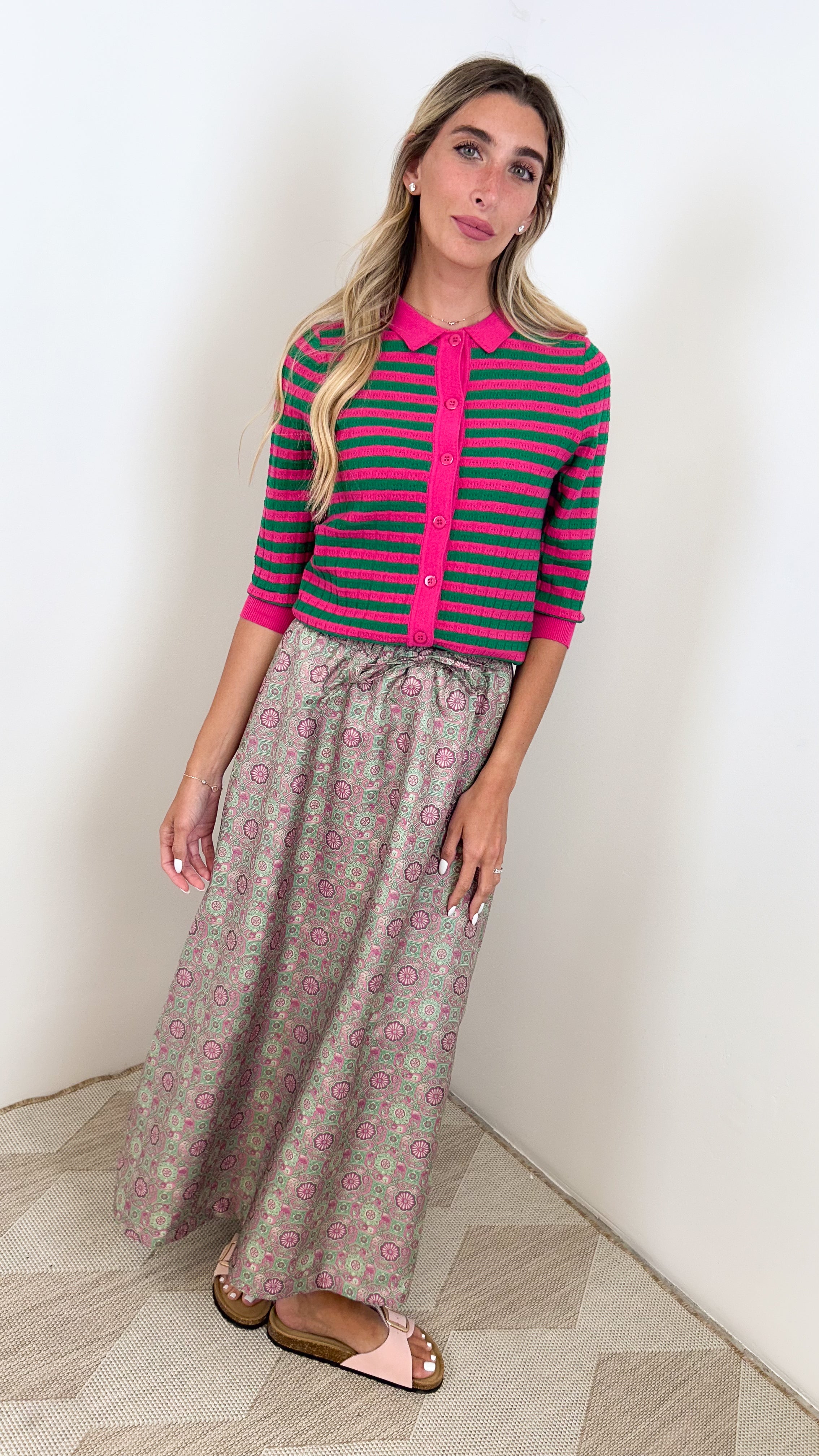 Print Elastic Waist Skirt