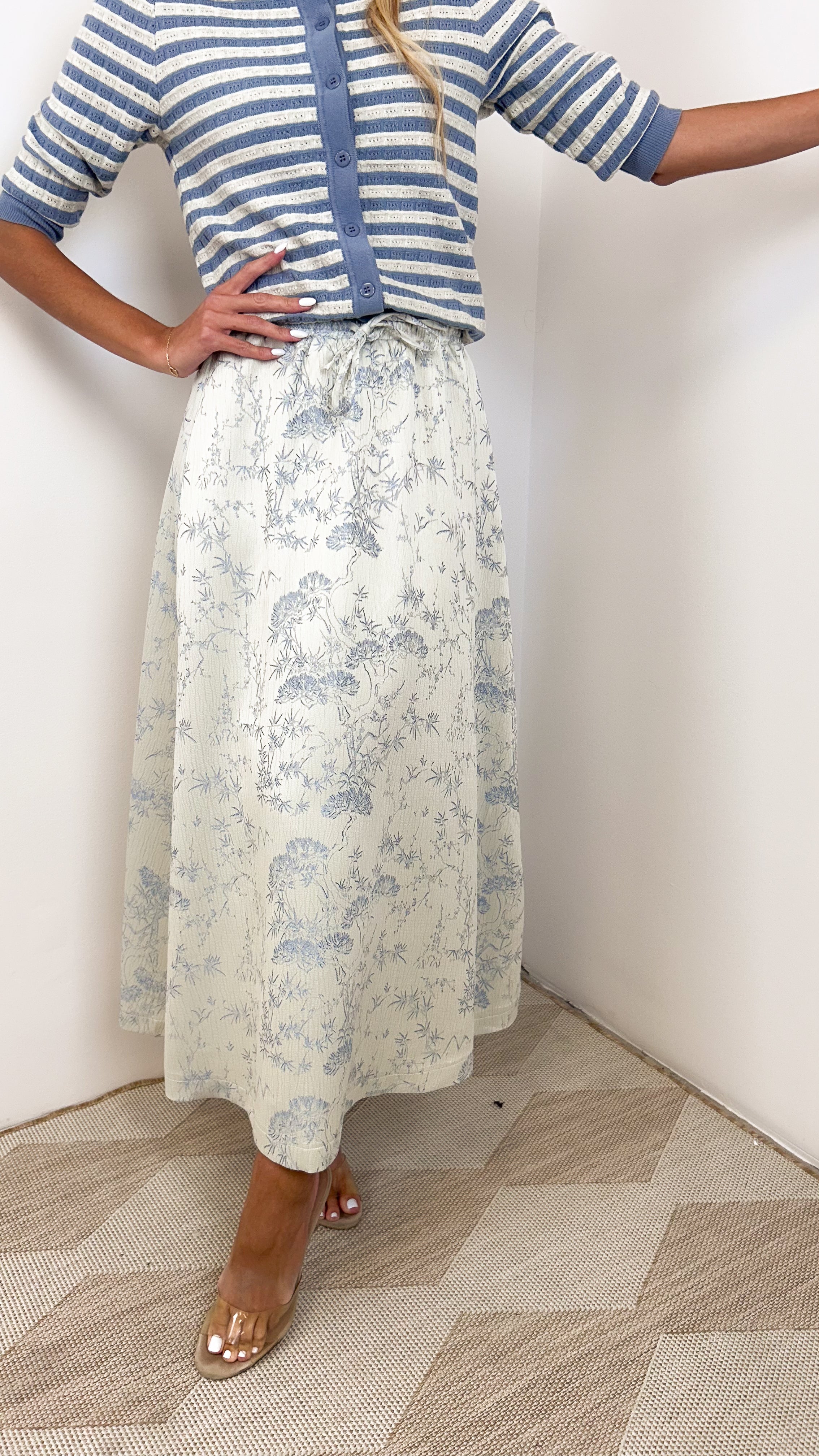 Print Elastic Waist Skirt