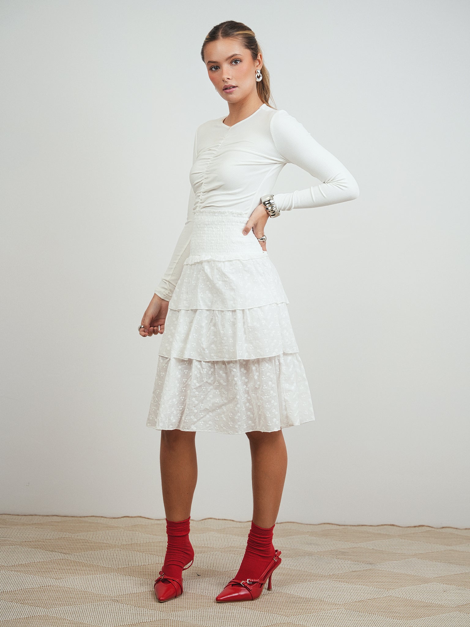 Smocked Layered Skirt
