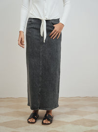 Denim Skirt With Slit