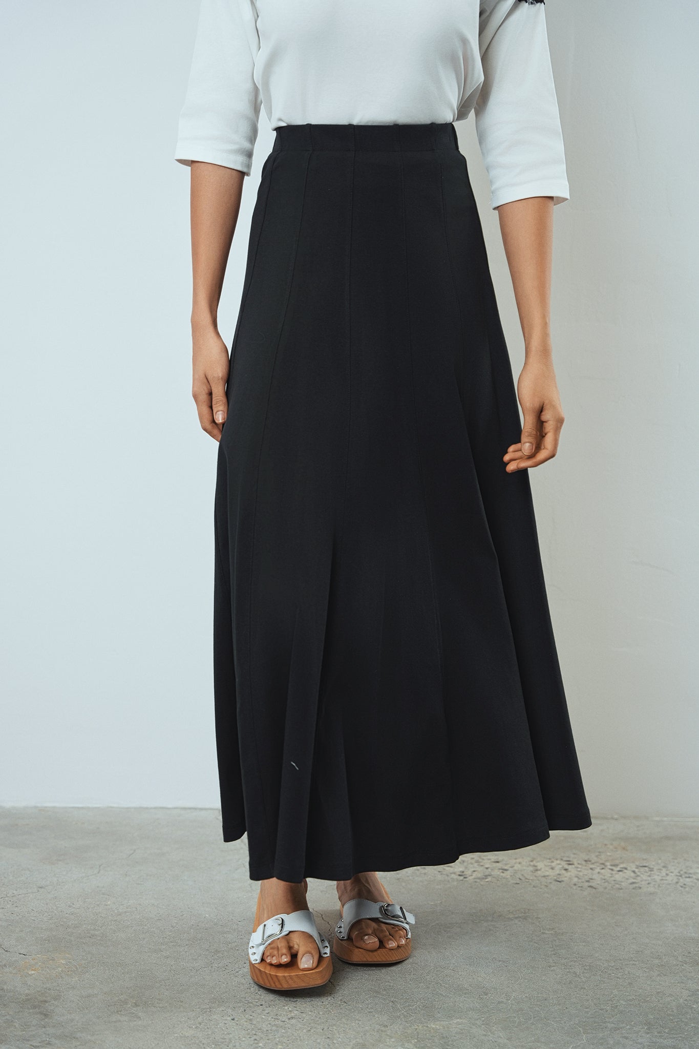 〈 CLANE 〉WIDE BELT VOLUME SKIRT Maxi Panel Skirt – udelny.com