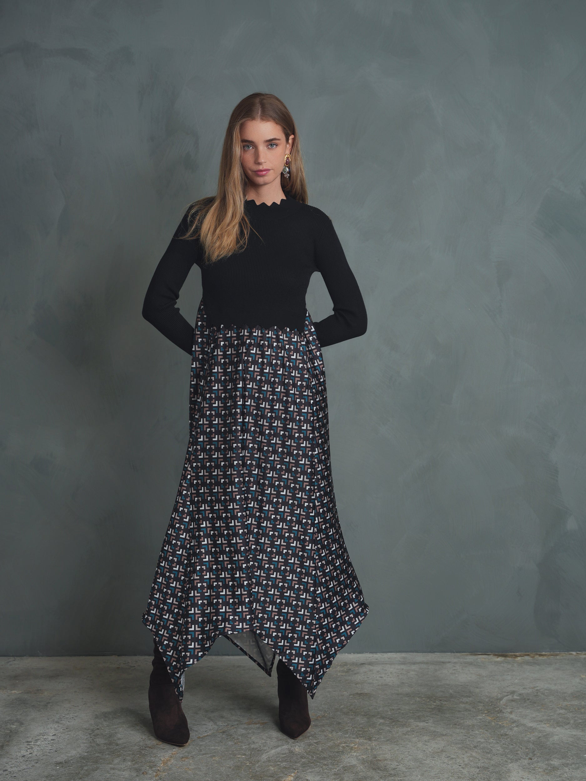 Knit Combo Dress – udelny.com