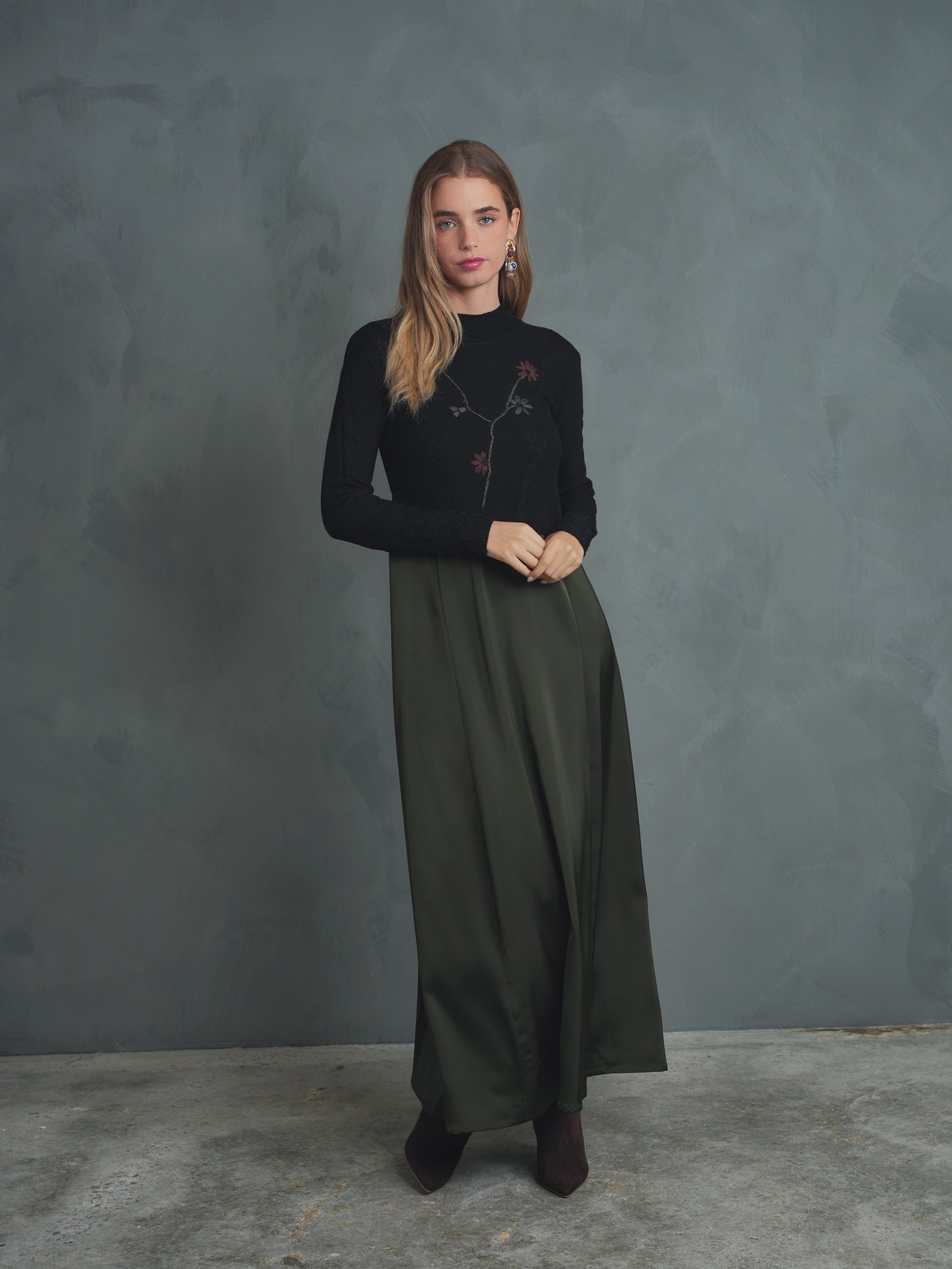 ◯*◯様 Lantern Knitted Volume Top - black Mame Kurogouchi：Lantern Knitted Volume Top - NAVY - ORANN ONLINE SHOP