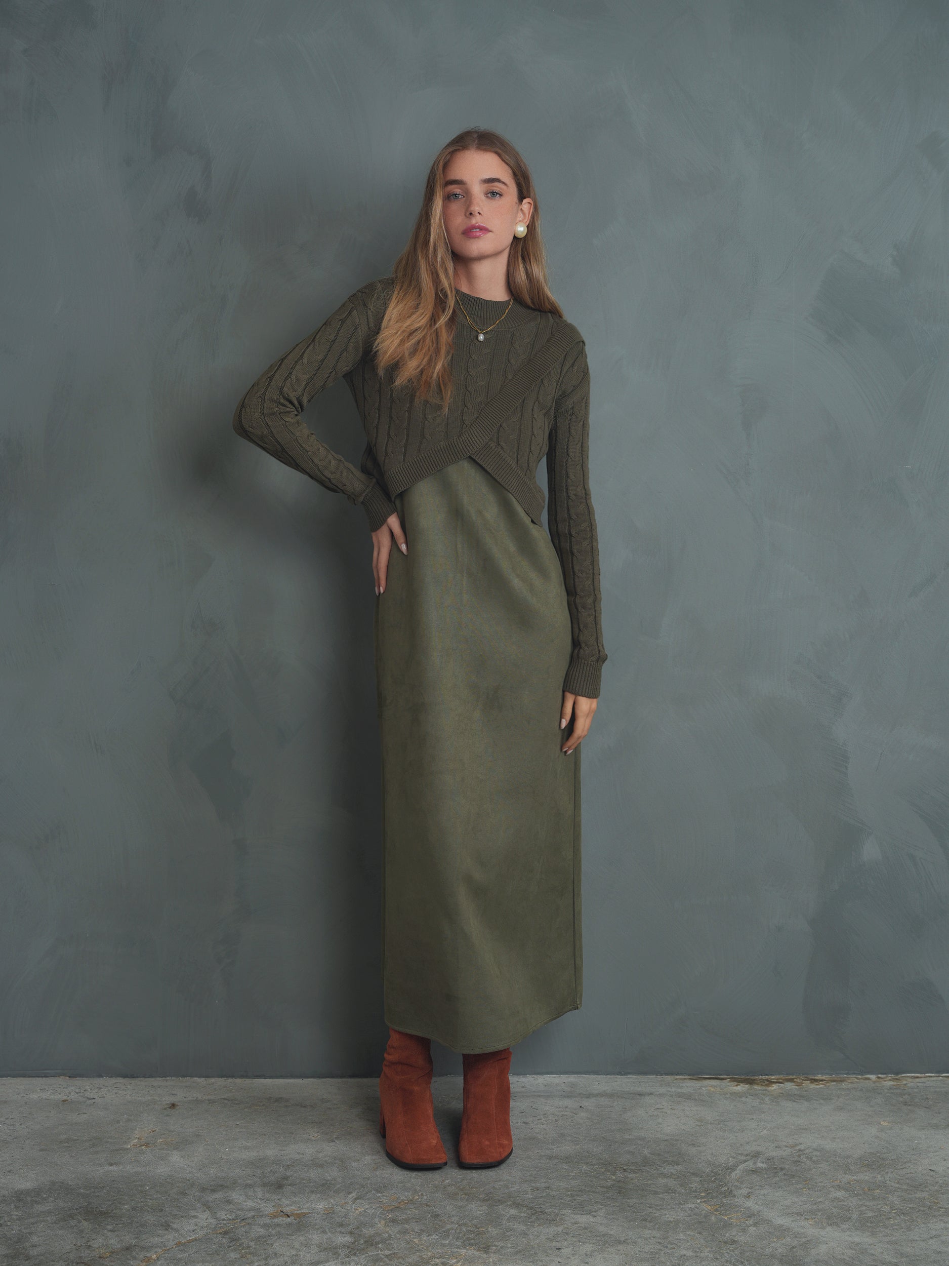 Wrap Overlay Knit Top – udelny.com