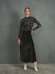 Print Rib Mock Neck