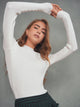 Knit Rib Mock Neck