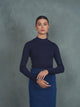Knit Rib Mock Neck