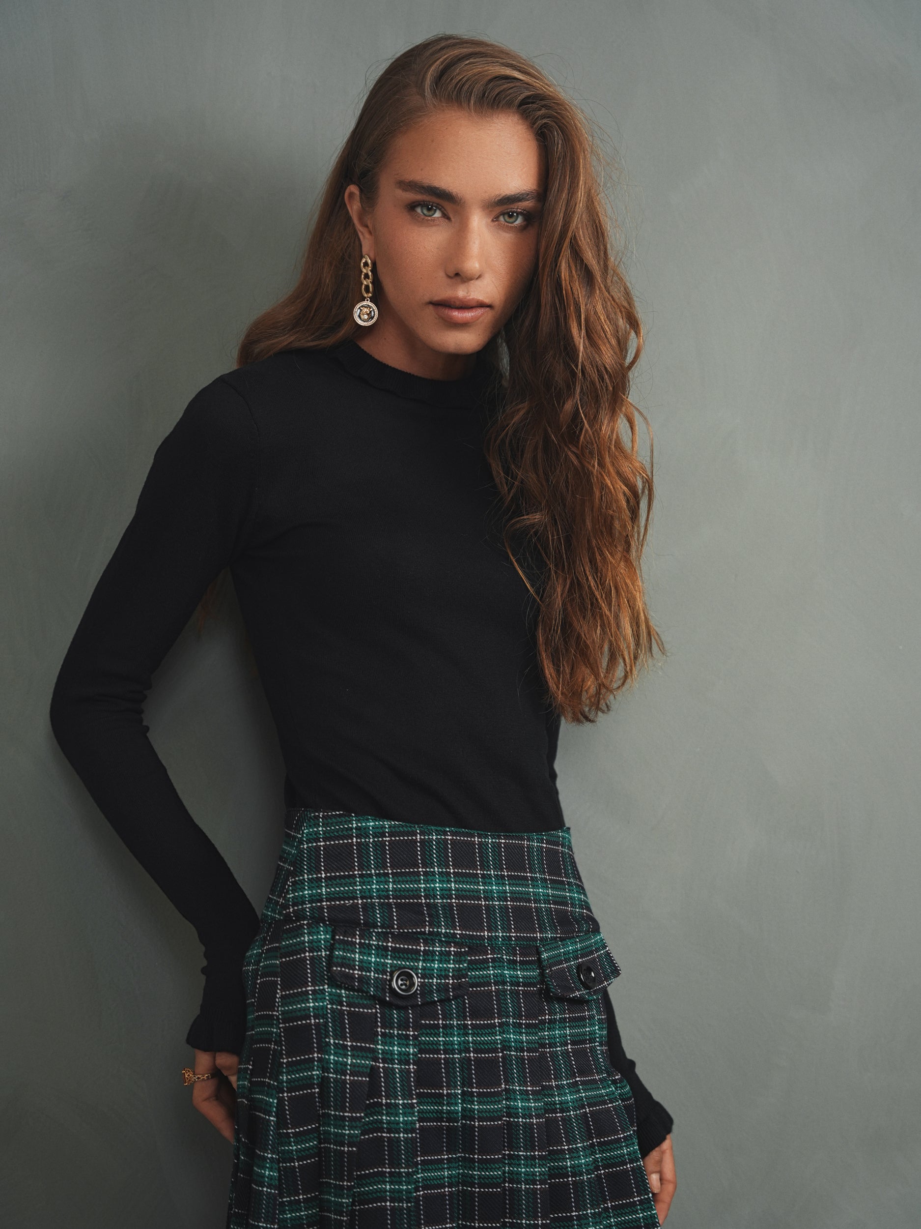 Soft Ruffle Mock Neck Top