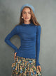 Soft Ruffle Mock Neck Top