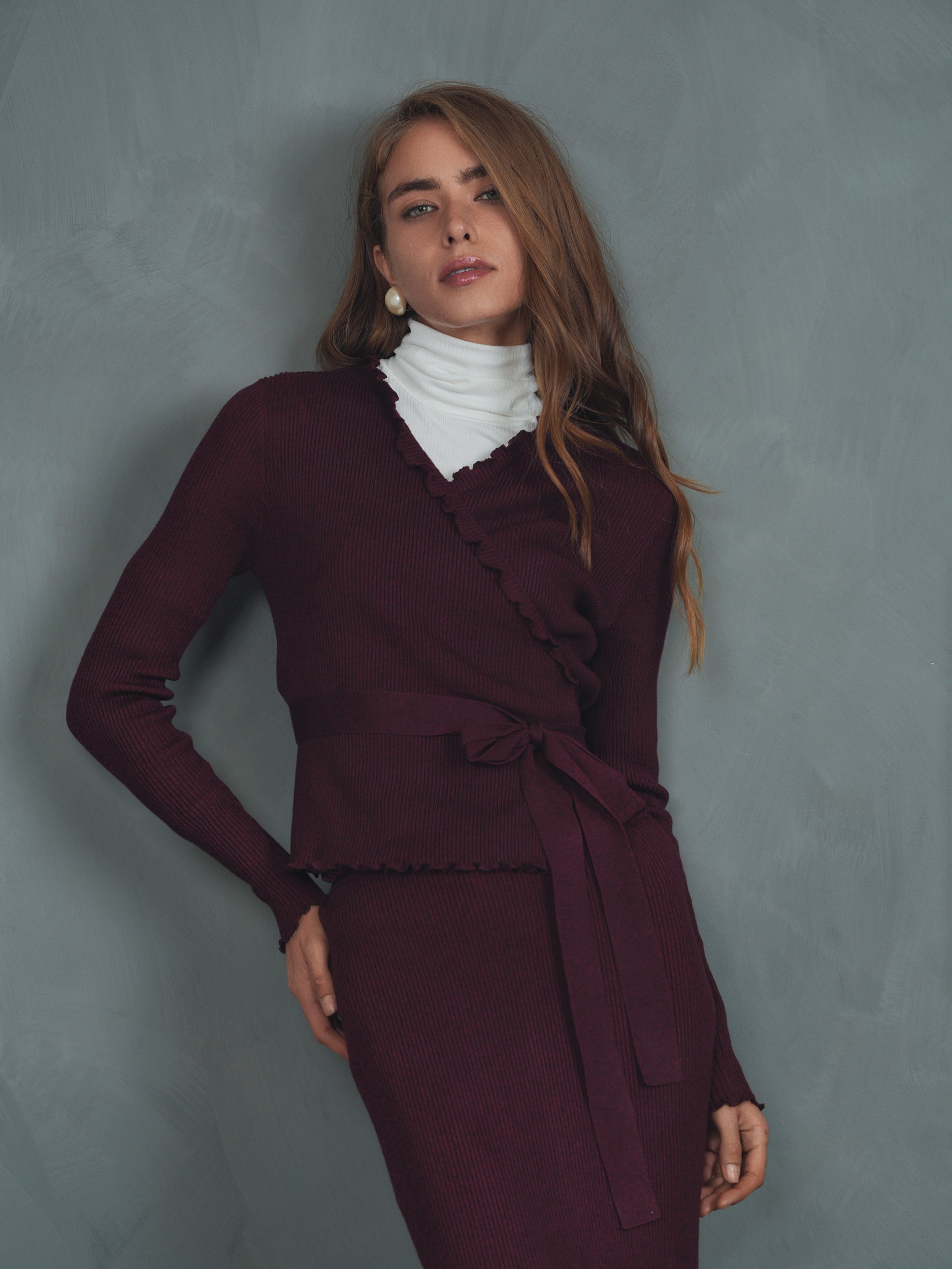 Knit Rib Wrap Top