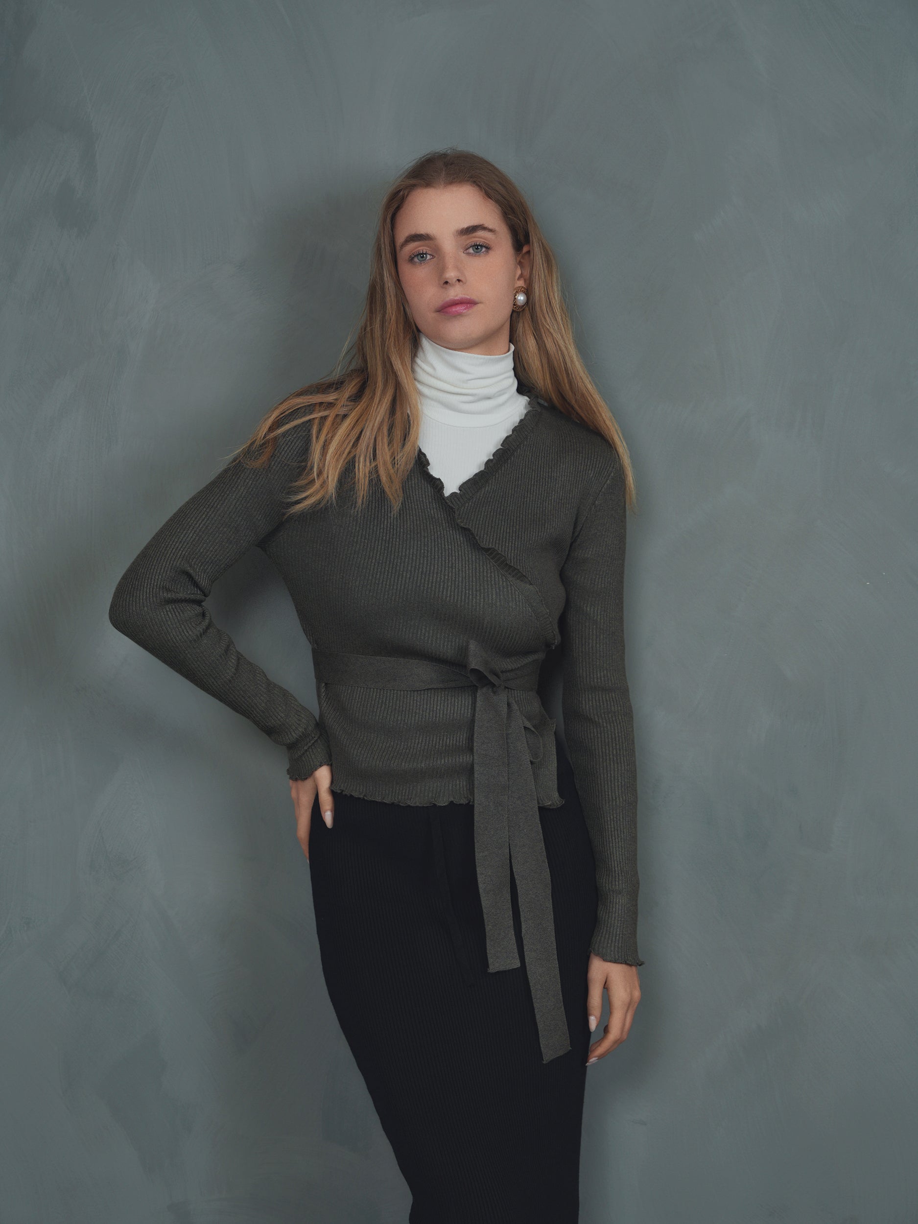 Knit Rib Wrap Top