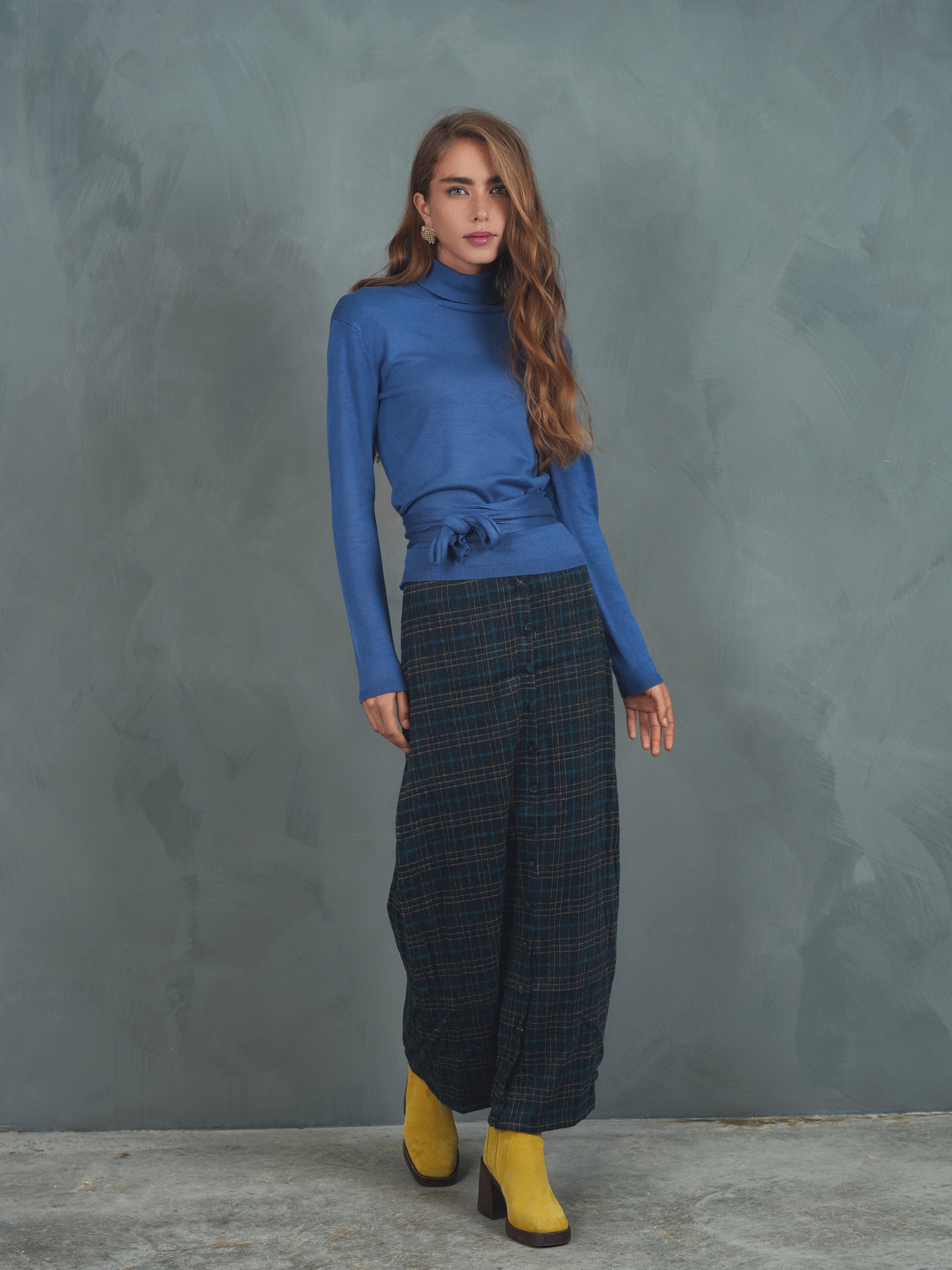 Wrap Knit Turtleneck