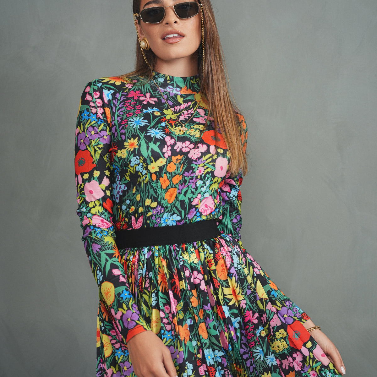 Mock Neck Print Top – udelny.com