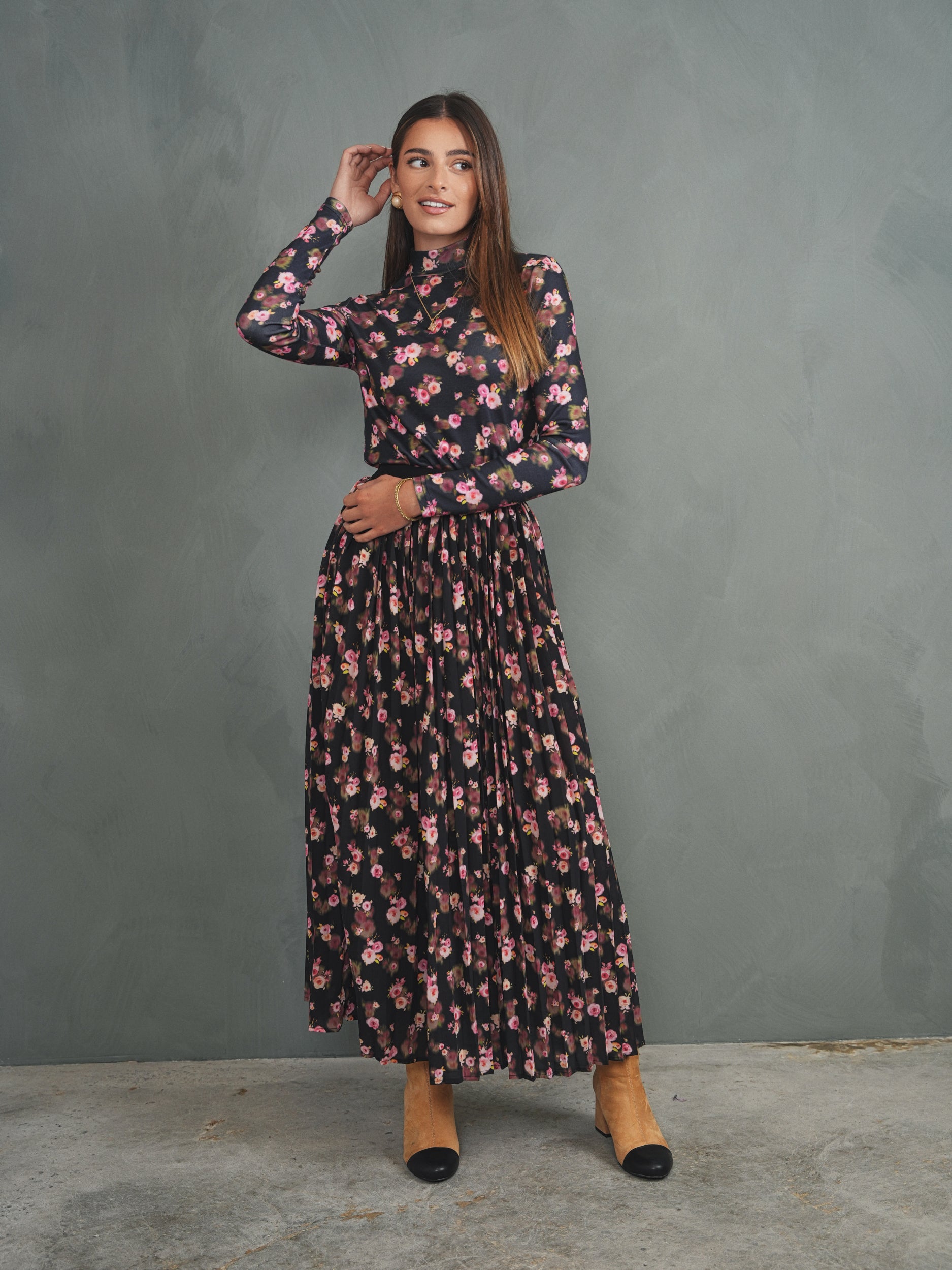 Mock Neck Print Top – udelny.com