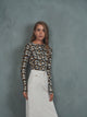 Henley Print Rib Top