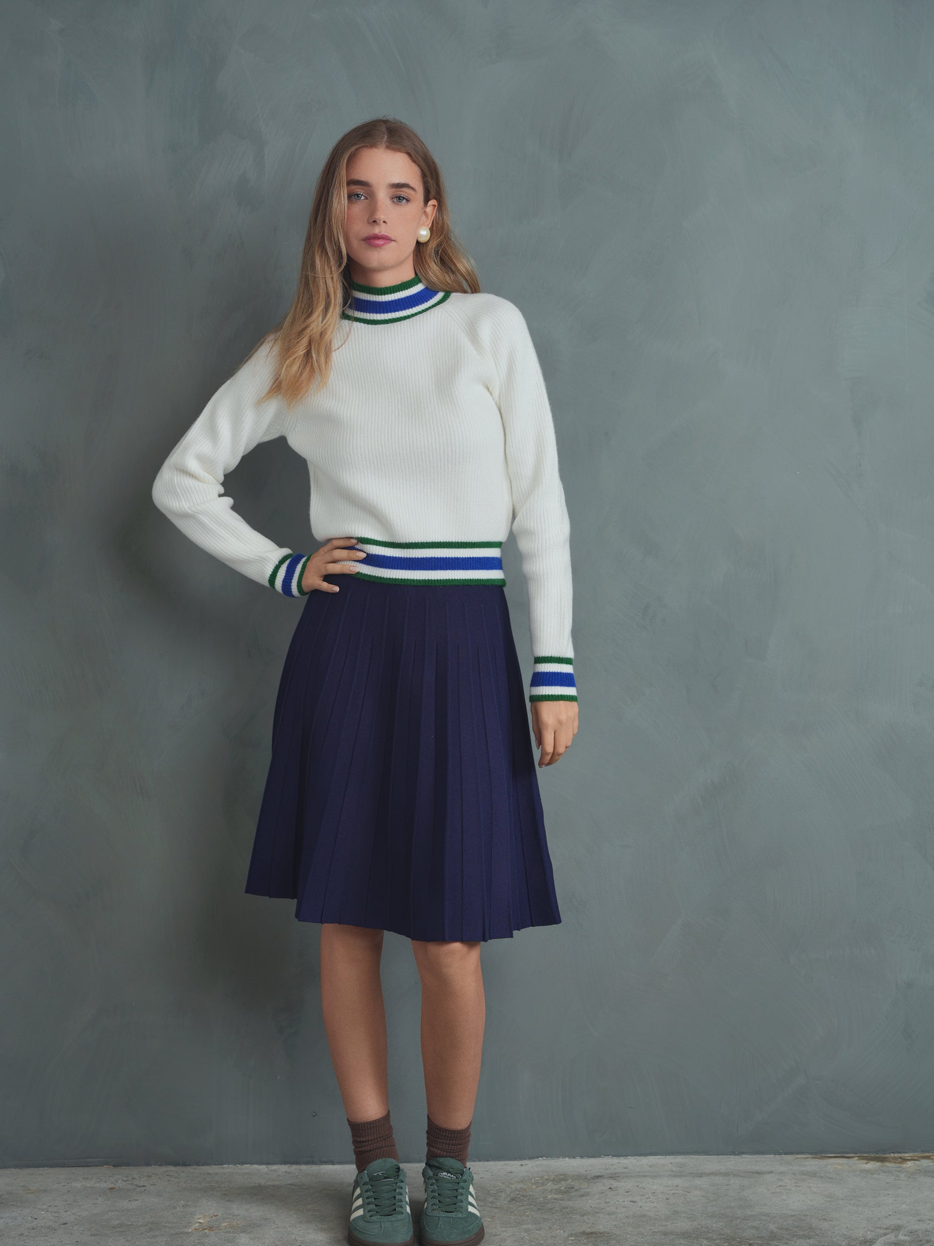 Mock Neck Raglan Sweater