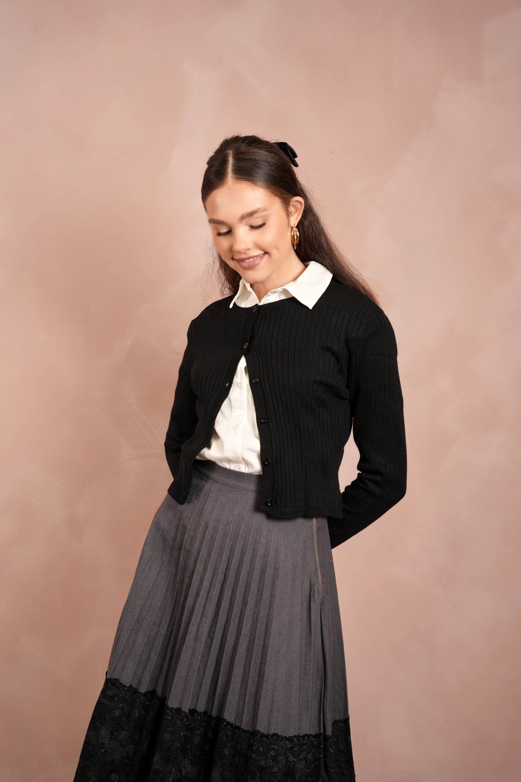 Wide Rib Knit Cardigan