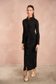 Soft Rib Ruched Collar Dress