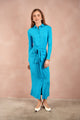 Soft Rib Ruched Collar Dress