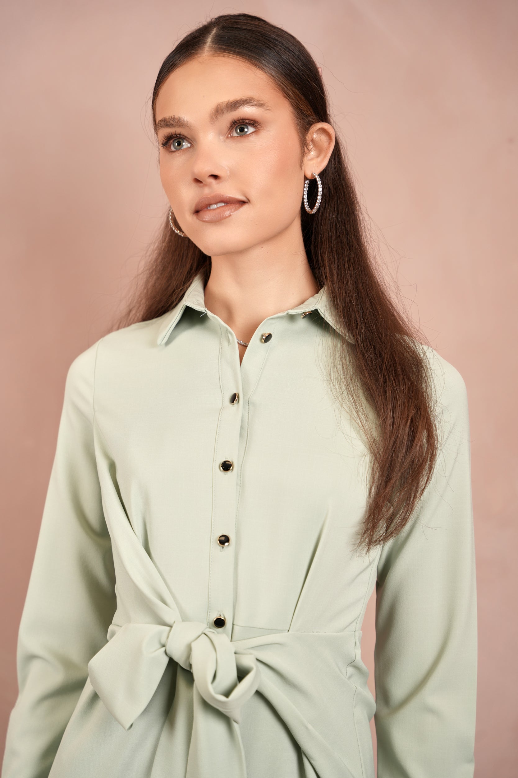 Tie Wrap Shirtdress