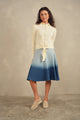 Ombre Pleated Denim Skirt