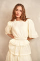 Puff Sleeve Top w/ Waist Smocking