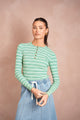 Striped Rib Henley Tee