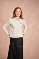 Striped Polo Semi Crop Tee