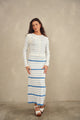 Pointelle Striped Skirt