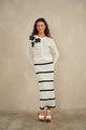 Pointelle Striped Skirt