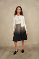 Ombre Pleated Denim Skirt